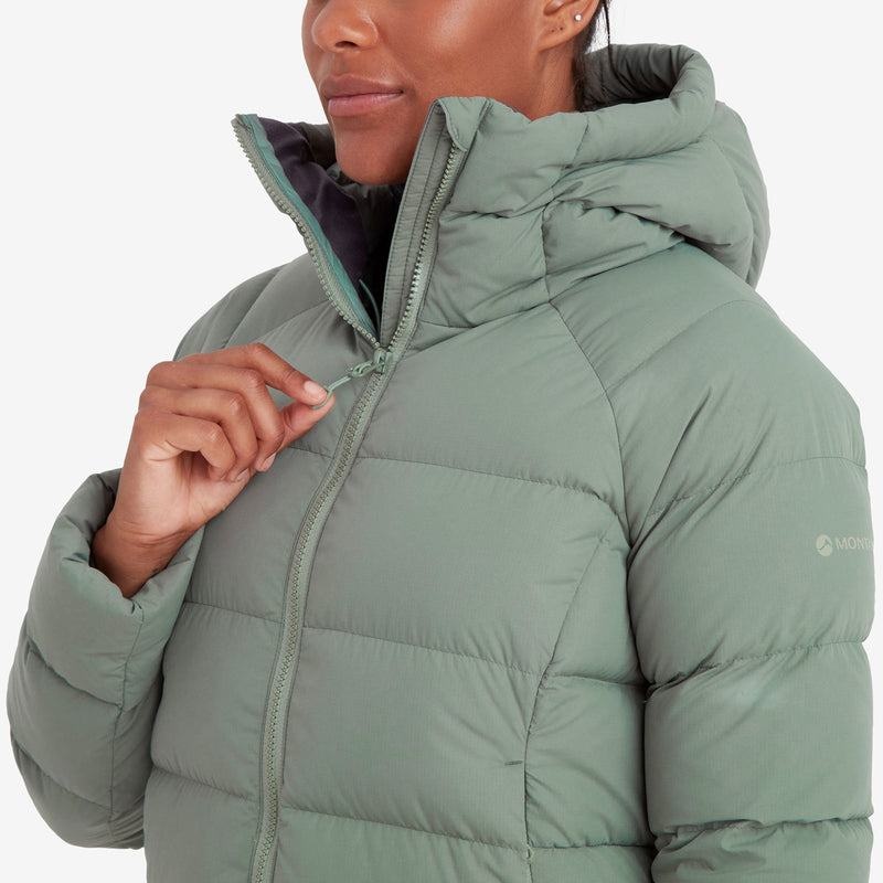 Grey Green Women's Montane Tundra Hooded Down Jackets | ONN2056CA