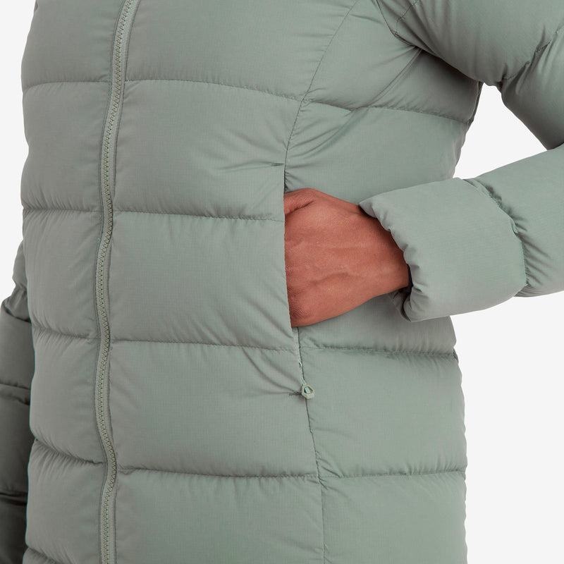 Grey Green Women's Montane Tundra Hooded Down Jackets | ONN2056CA