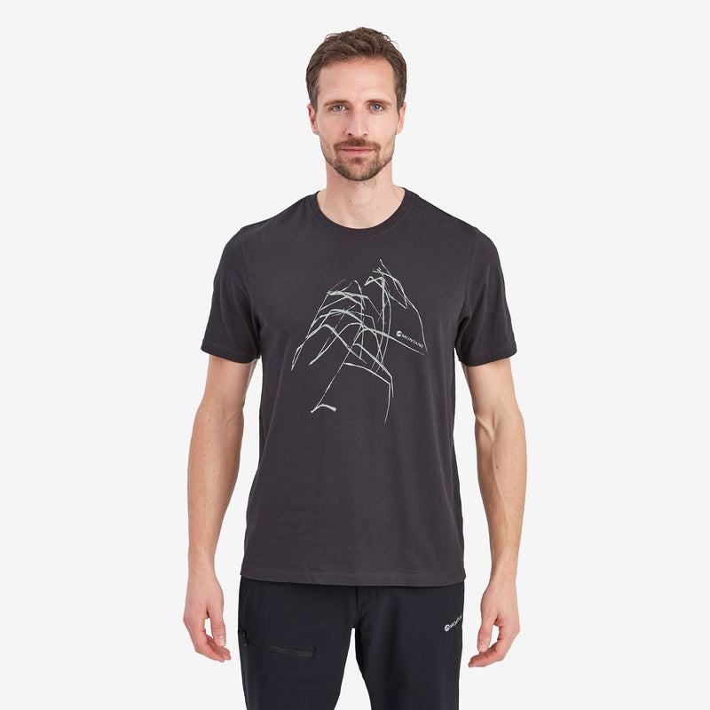 Grey Men's Montane Abstract Mountain T Shirts | IBK5349ZS