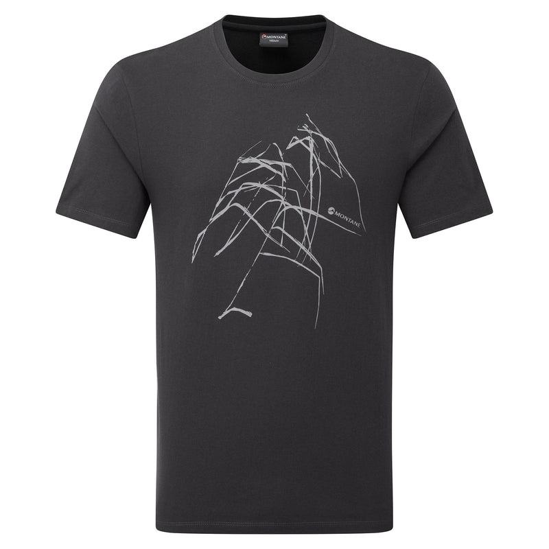 Grey Men\'s Montane Abstract Mountain T Shirts | IBK5349ZS