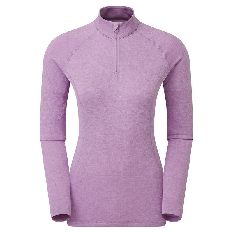 Grey Purple Women\'s Montane Dart Zip Neck T Shirts | FJP8937QT