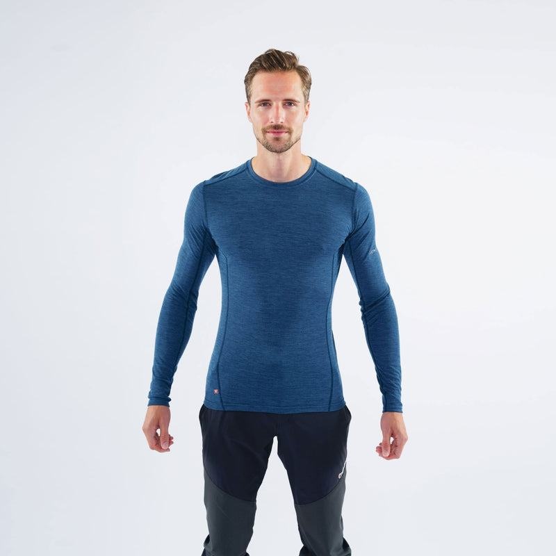 Navy Blue Men's Montane Primino 140 Long Sleeve T Shirts | GFO2482ZV