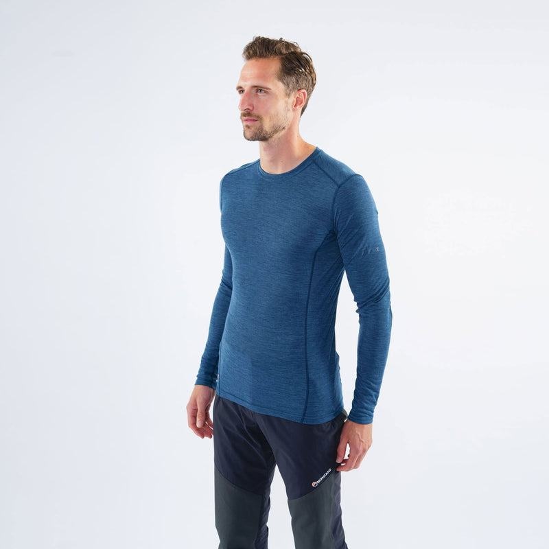 Navy Blue Men's Montane Primino 140 Long Sleeve T Shirts | GFO2482ZV