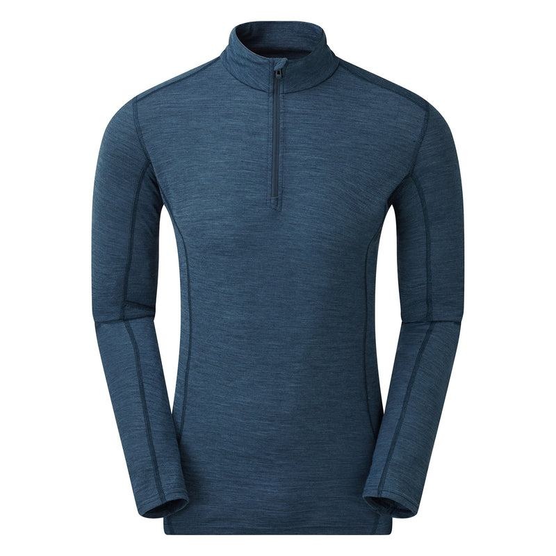 Navy Blue Men\'s Montane Primino 140 Zip Neck Base Layer Tops | DUC292EM