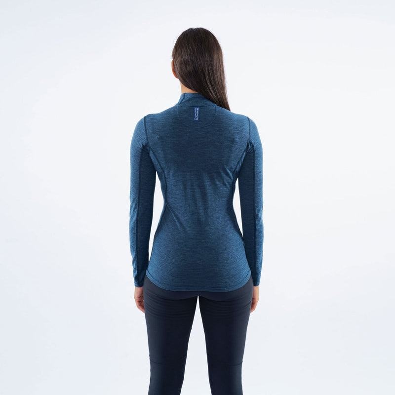 Navy Blue Women's Montane Primino 140 Zip Neck Base Layer Tops | DUR4765FH