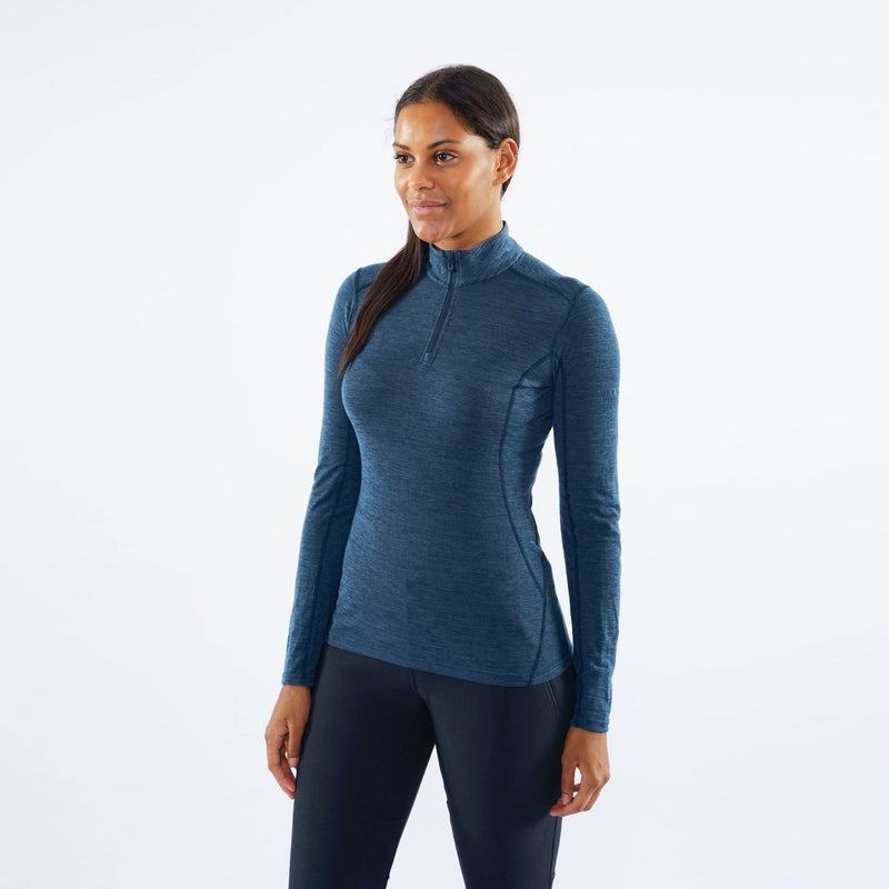 Navy Blue Women's Montane Primino 140 Zip Neck Base Layer Tops | DUR4765FH