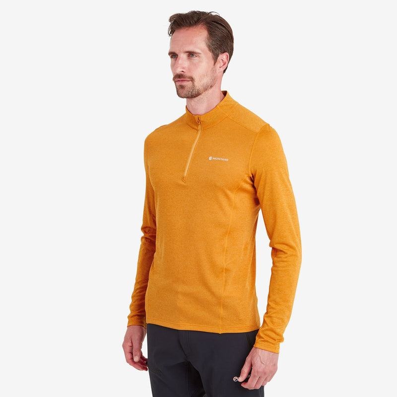 Orange Men's Montane Dart Zip Neck T Shirts | VYD9299LJ