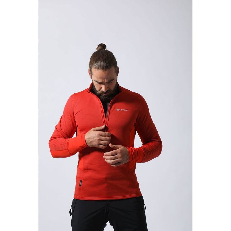 Orange Men's Montane Iridium Hybrid Pull-On Fleece Jackets | QWP6520XW