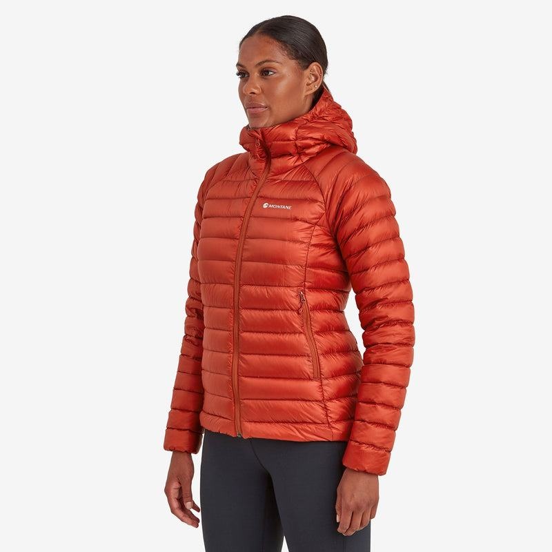 Orange Red Women's Montane Anti-Freeze Hooded Down Jackets | SOH1191DV