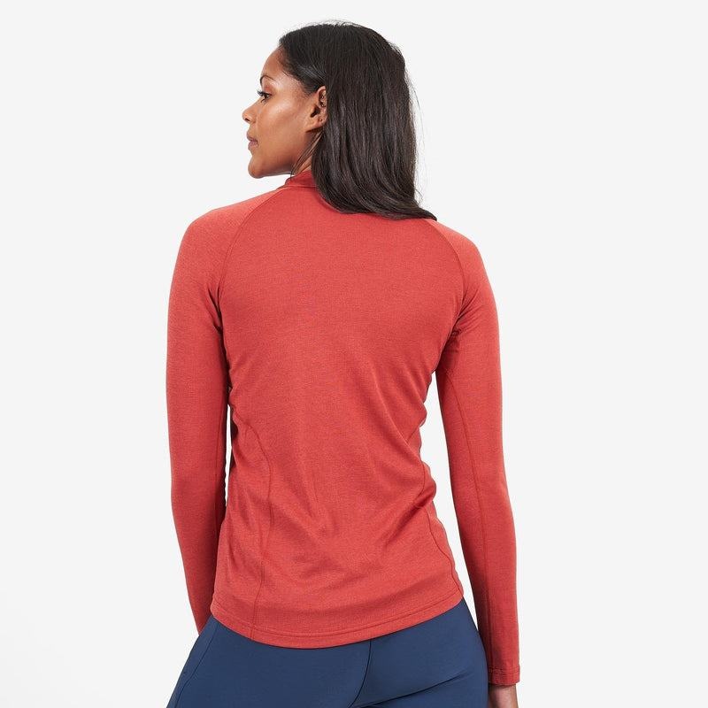 Orange Red Women's Montane Dart Zip Neck T Shirts | FWA446LW