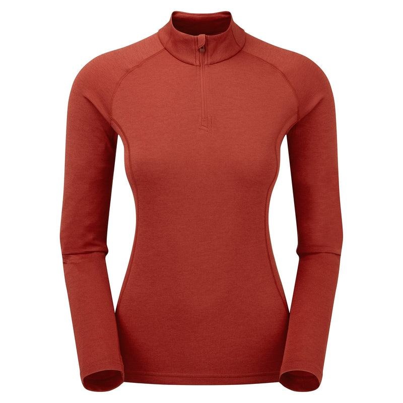 Orange Red Women\'s Montane Dart Zip Neck T Shirts | FWA446LW