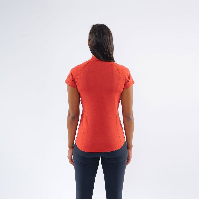 Orange Red Women's Montane Dart Zip T Shirts | DJJ3655JC