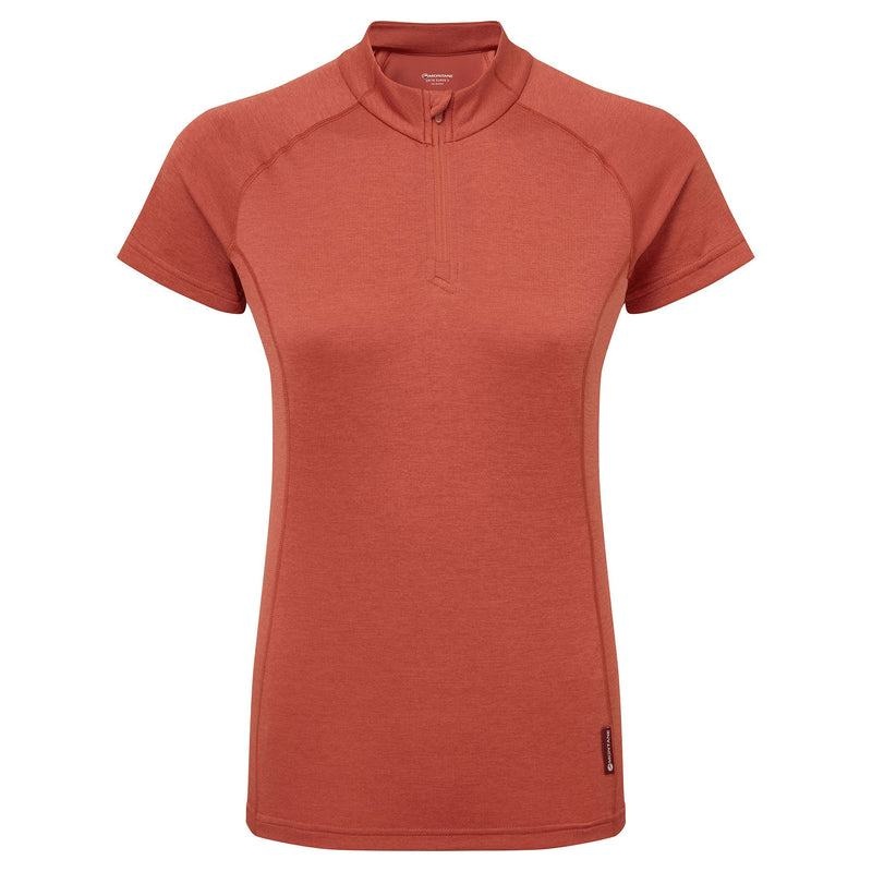 Orange Red Women\'s Montane Dart Zip T Shirts | DJJ3655JC