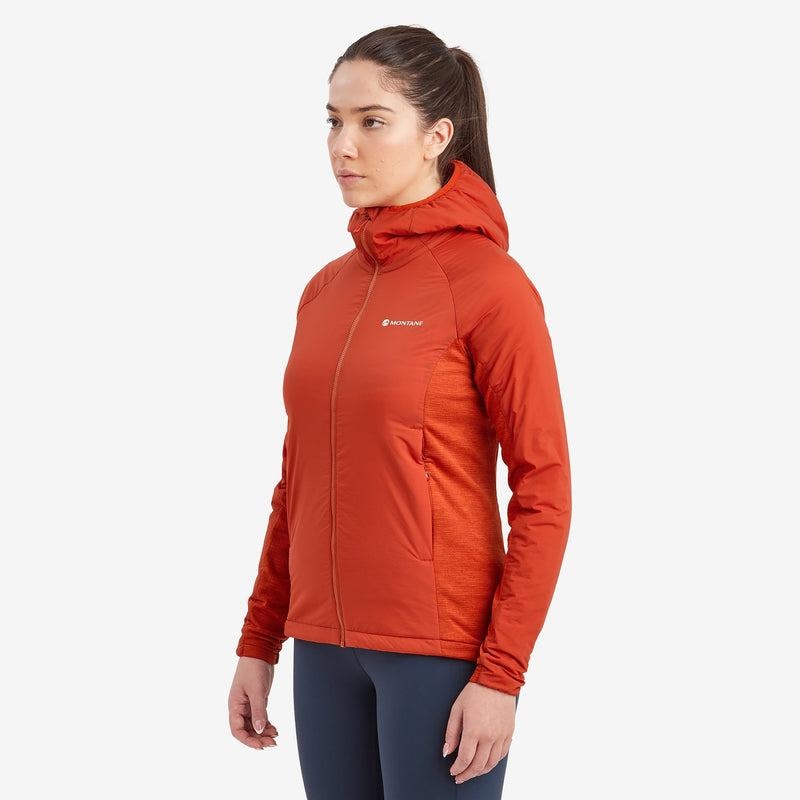 Orange Red Women's Montane Fireball Lite Hooded Insulated Jackets | XYW3765SB