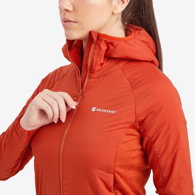 Orange Red Women's Montane Fireball Lite Hooded Insulated Jackets | XYW3765SB