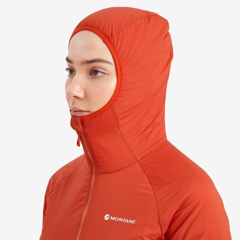 Orange Red Women's Montane Fireball Lite Hooded Insulated Jackets | XYW3765SB