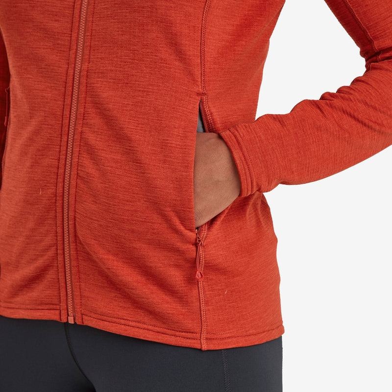 Orange Red Women's Montane Protium Hooded Fleece Jackets | MFQ7032DS