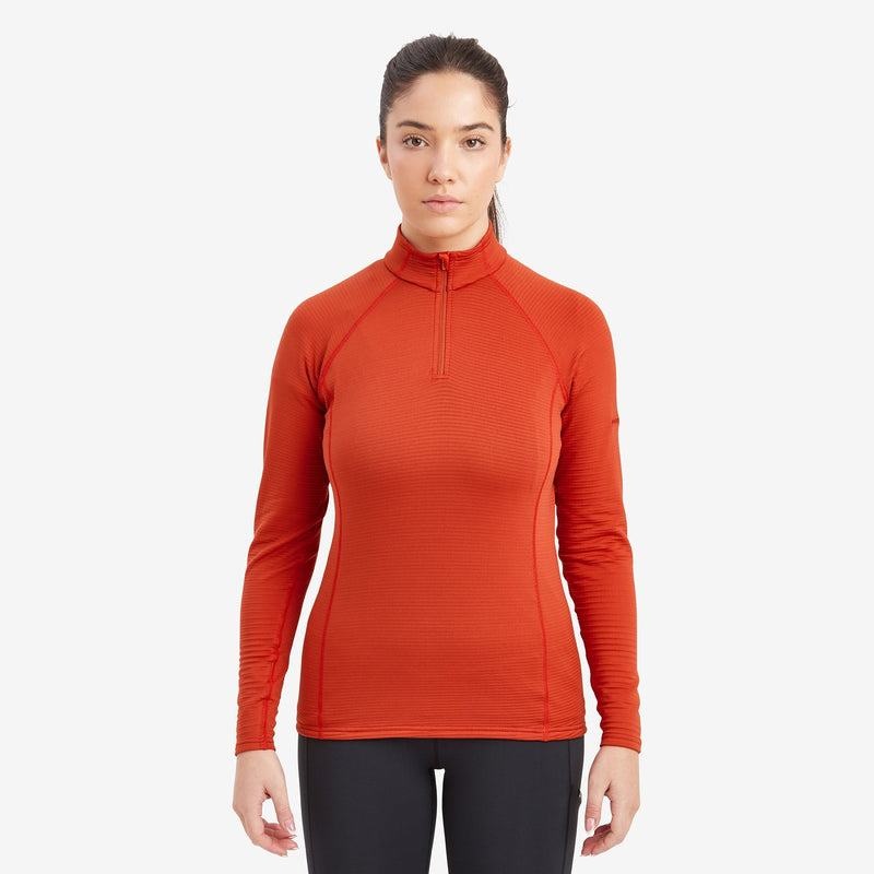 Orange Red Women's Montane Protium Lite Pull On Fleece | HMC9472CR