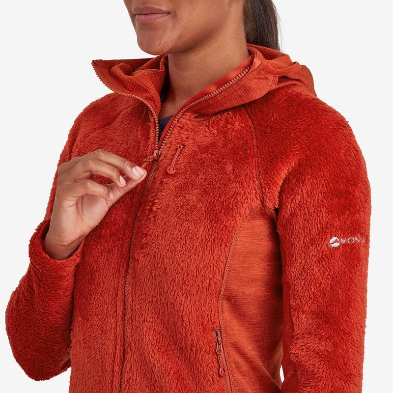 Orange Red Women's Montane Protium XPD Hooded Fleece Jackets | AAZ889EB