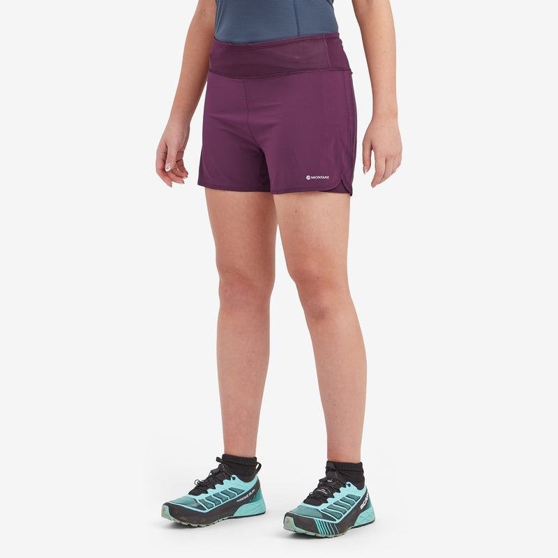 Purple Women's Montane Slipstream Twin Skin Trail Running Shorts | LYL7388BZ