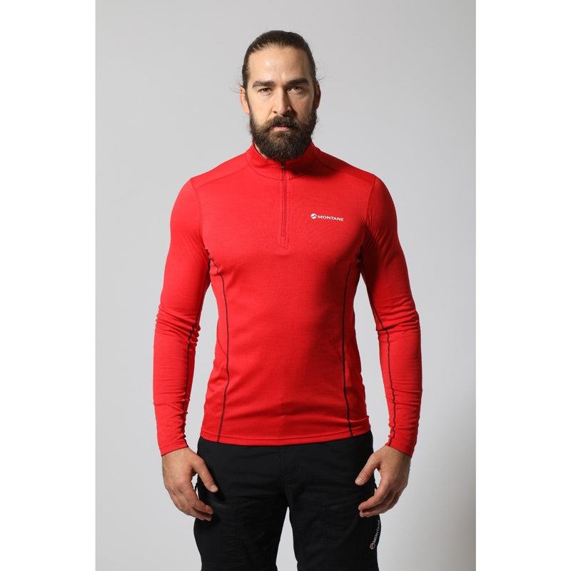 Red Men's Montane Dart Zip Neck T Shirts | HKZ9345ID